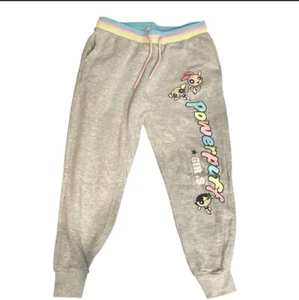 Pantalón de chándal gris Powerpuff para niñas juniors con cintura elástica y cordón - Imagen 1 de 2