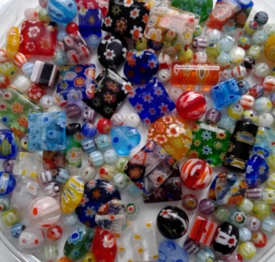 220 Assorted Millefiori Glass Beads, Multicolour. 4mm-12mm. Jewellery/Sew/Crafts - Image 1 of 4