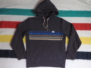 Patagonia Uprisal Hoodie Dark Brown Striped Heavy Outdoor Sweatshirt Mens XS - Picture 1 of 6