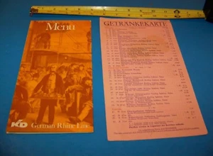 Vintage Menu KD German Rhine Line German Cruise Line - Picture 1 of 7
