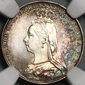 1889 NGC MS 66 Victoria Maundy 4 Pence Groat Great Britain Coin (22080902C) - Picture 1 of 6