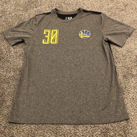 Golden State Warriors Shirt Adult Medium Gray Black NBA Stephen Curry Mens READ Cover