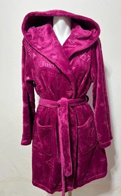 Juicy Couture Women Large XL Berry Bath Robe Belted Hooded  New NWT - Image 1 of 4