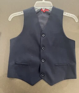 size 8 Navy Blue boy’s Wedding Tuxedo suit vest nwot - Picture 1 of 6