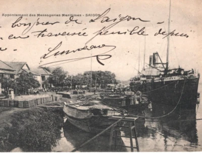 France Cols INDOCHINA Postcard SHIPS Saigon *APPONTEMENT MARITIMES* 1906 MA546 - Image 1 of 4