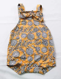 Kind Thing Baby Girl's Floral Printed Sleeveless Romper AR8 Yellow Size 18-24M - Picture 1 of 3