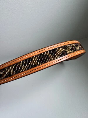 Harris Silver and Leatherwork hand beaded belt with leopard pattern - Image 1 of 4