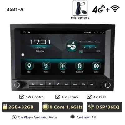 8581 2G+32G Car Radio For Porsche Cayenne 911 996 MK2 Boxster 997 2003-2009 - Image 1 of 4