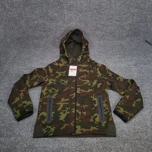 Nike Jacket Boys Large Green Black Camouflage Zip Tech Fleece Hoodie Sweatshirt - Picture 1 of 15