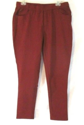 Nuevo Denim & Co. Cómodos Pantalones Leggings Talla 12P Rojo Granate Pull On Para Mujer XX11 Foto 1 de 4