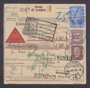 DR 457 I Zeppelin auf Paket-Nacchnahmekarte nach Budapest (B-8563) - Picture 1 of 1