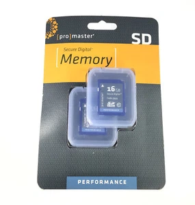 Promaster 2-pack 16GB Class 10 Performance SDHC Memory Card (32gb Twin Pack) - Picture 1 of 2