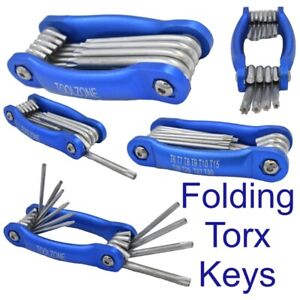 Folding Torx Star Key 10pc Set Tamper Proof Tamperproof Security Torks SD087