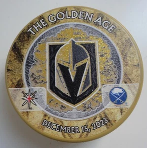 Vegas Golden Knights vs Buffalo Sabers Dec. 15, 2023 T Mobile Hockey Puck - Picture 1 of 2