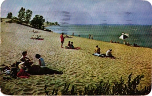 Ontario Kanada Grüße West Lake Inn Ozean Familie Spaß Strand 1950er Postkarte - Bild 1 von 2