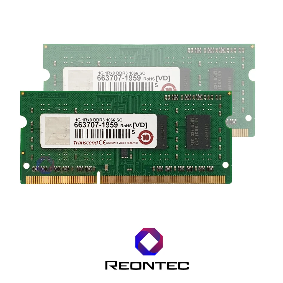 1GB Laptop Ram Transcend PC3 - 8500S DDR3 663707-1959 1Rx8 - Immagine 1 di 1