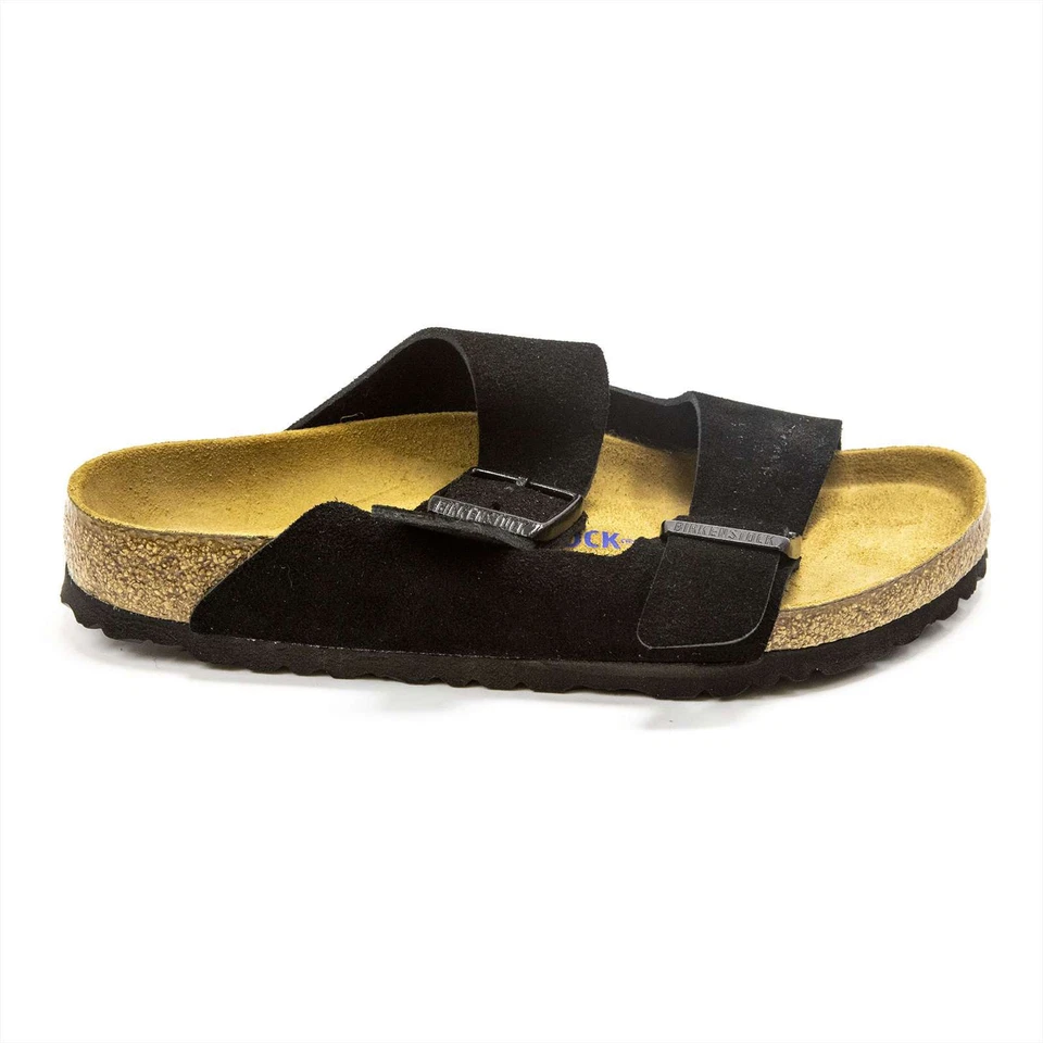 Birkenstock Arizona Regular Soft Footbed Suede Sandals Black EU 42 US W11 M9