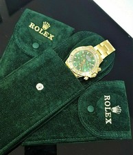 Pochette tessuto Custodia Monoposto Green Verde Porta Rolex con logo Stampato