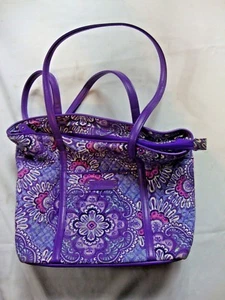 NUEVO Vera Bradley Multicolor Mujer Bolso de Hombro Floral Cremallera Púrpura Acolchado - Imagen 1 de 5