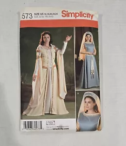 Simplicity Sewing Pattern 2573 Size 16-24 Renaissance Medieval Costume Cosplay - Picture 1 of 2