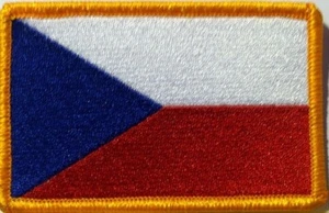 Czech Republic Flag Embroidery Iron-On Patch Military Tactical Emblem Gold  - Picture 1 of 1