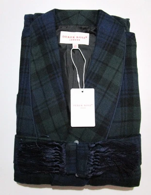 DEREK ROSE MENS DRESSING GOWN - LARGE - WORSTED WOOL - RRP. £495 - BLACK WATCH - Image 1 of 4
