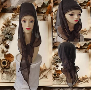Hijab Beautiful Instant MIDDLE EASTERN color Brown Chiffon Fabric - Picture 1 of 12