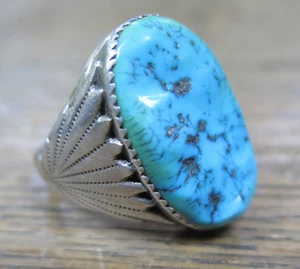 Mens Native American - RLB- TURQUOISE sterling silver .925 ring size 12.25 26.1g - Picture 1 of 14