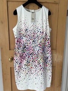 Women’s Hobbs Multicoloured Summer Dress - Size 16 - Zip, Sleeveless, Lined, NEW - Picture 1 of 5