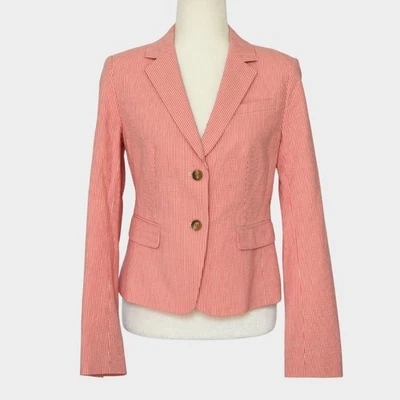 Blazer para mujer ANN TAYLOR a rayas coral blanco talla 4 Foto 1 de 4
