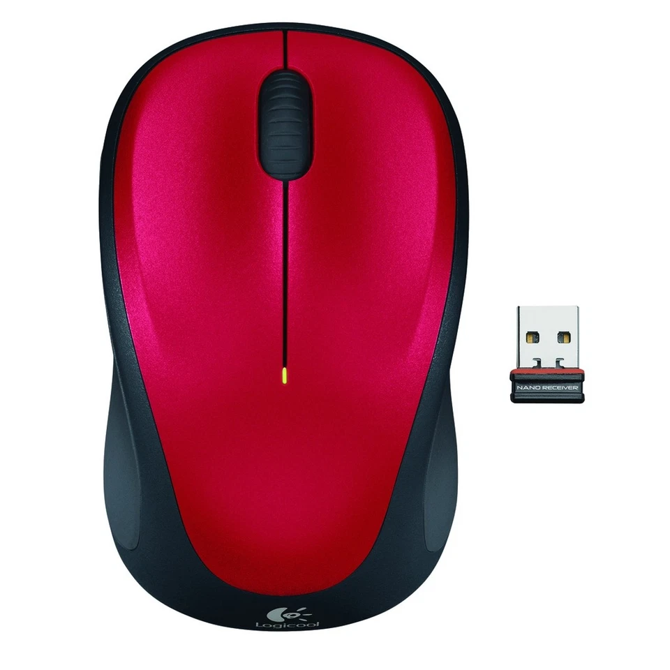 Logitech M235 Wireless Computer Mouse Red - Image 1 of 1