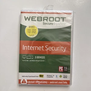Webroot Internet Security With Antivirus For PC, Mac & Android - Windows 10 Comp - Picture 1 of 4