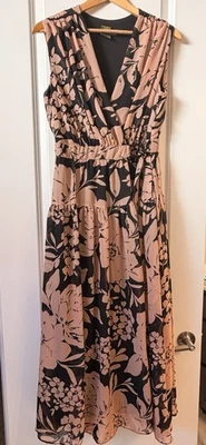 Vestido para mujer Taylor floral de gasa forrado con cinturón con bolsillos talla 12 usado en excelente estado Foto 1 de 4