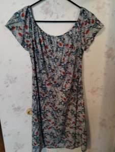 Vianni Sport Streifen Blumen Mini A-Linie Kleid Flügelärmel Damengröße 6 - Bild 1 von 6