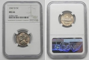 1947-D Jefferson Nickel, NGC MS 66 #1049 - Picture 1 of 1