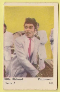 Tarjeta estrella de cine sueco holandés 1958 estrella serie A #102 Rock n Roller Little Richard - Imagen 1 de 1