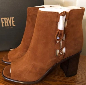 NEW Frye Boots Bootie 8B 8 Nutmeg Brown Amy Side Ghillie Leather Lace Up Detail - Picture 1 of 4