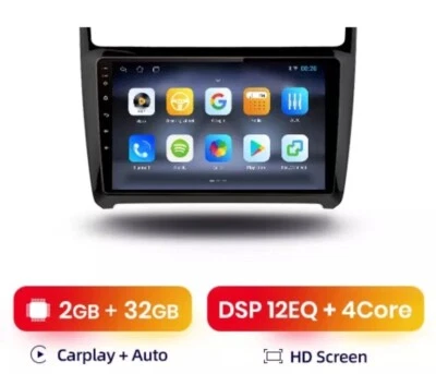 RADIO 2 DIN ANDROID PER VOLKSWAGEN POLO USB WI-FI GPS BLUETOOTH CARPLAY 2/32 - Immagine 1 di 4