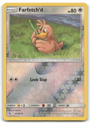 Farfetch'd #45/68 Hidden Fates Uncommon Reverse Holo - LP - Pokemon Card 4D1 - Image 1 of 2