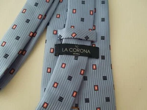 LA CORONA ROMA SILK TIE SETA CRAVATTA MADE IN ITALY Vintage - Picture 1 of 2