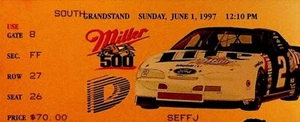 Miller 500 NASCAR Racing Ticket Stub June 1 1997 - Picture 1 of 2