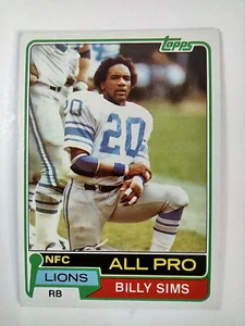 1981 Topps #100 Billy Sims novato RC Detroit Lions Bubble - Imagen 1 de 8