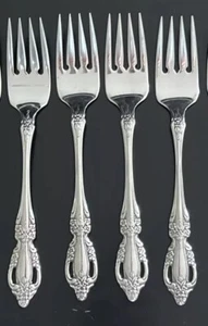 4 tenedores de acero inoxidable ONEIDA Distinction Deluxe HH Raphael usados en excelente estado - Imagen 1 de 9