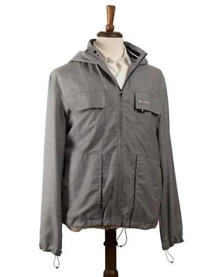 Kiton Napoli $5,495 Gray Textured Virgin Wool Polyamide Blend Jacket M (50 IT) - Image 1 of 4