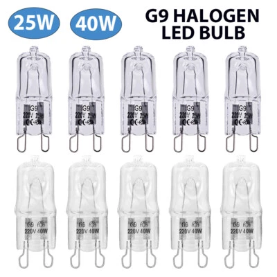 up 20x G9 Halogen Bulbs 25W 40W Warm White Filament Lamp Replace LED Bulb 240V