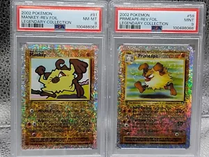 Mankey Primeape Sequential PSA 9/8 Pokemon Legendary Collection Reverse 59 81 - Picture 1 of 1