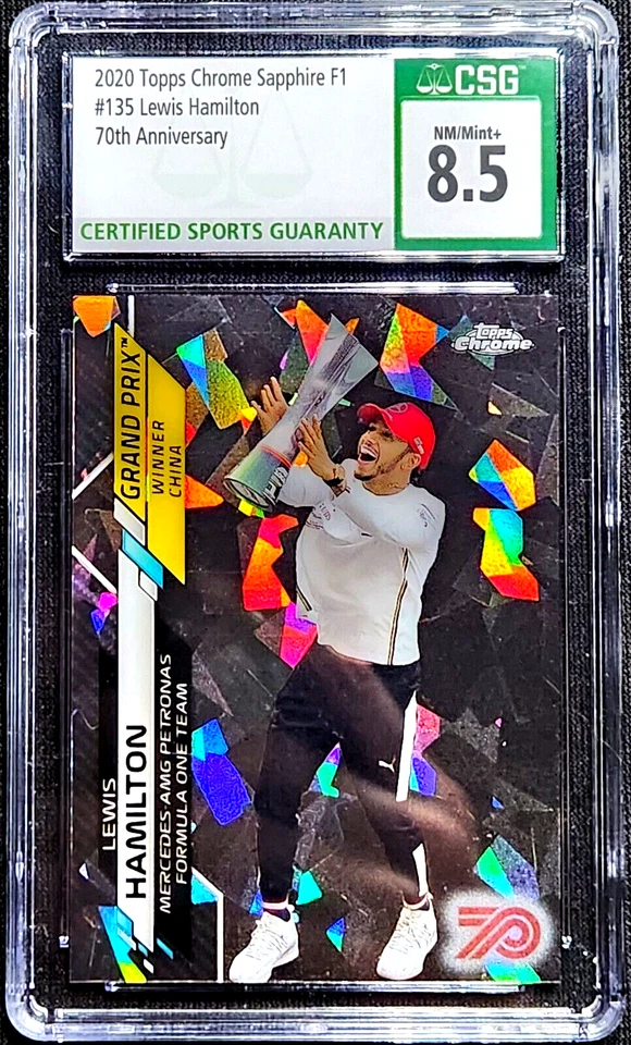 2020 Topps Chrome Sapphire #135 Lewis Hamilton /70 Refractor CSG 8.5 NM Mint 1/1 - Image 1 of 4