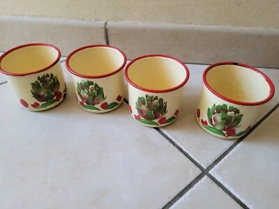 4 Anciennes Tasses En Tôle Emaillée - Photo 1/4