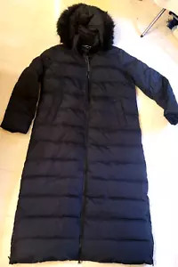 Piumino lungo imbottito Lands End XL/T ALL BLACK 600 Hyper Dry impermeabile nuovo con etichette - Foto 1 di 18