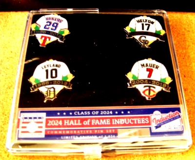 2024 Baseball Hall of Fame Inductees jersey pin set Beltre Helton Mauer Leyland - Image 1 of 4